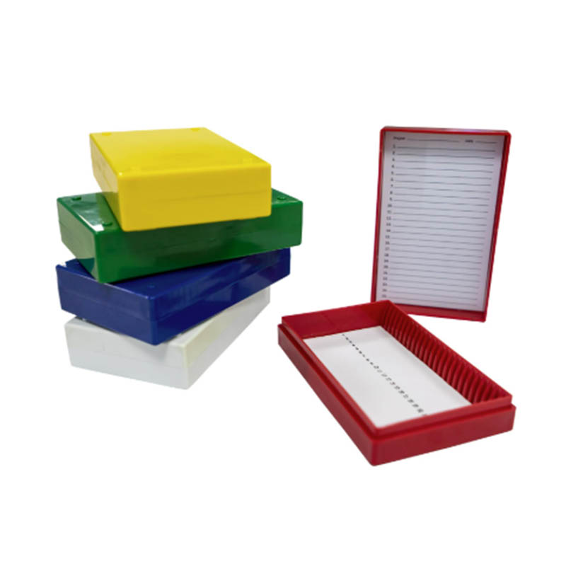Plastic microscoop schuifdozen gieten